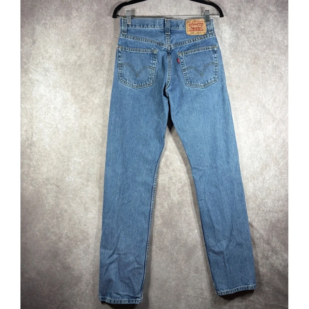 Levis Jeans Men 28x34 Blue 505 Regular Fit Straight Leg Denim Casual Everyday